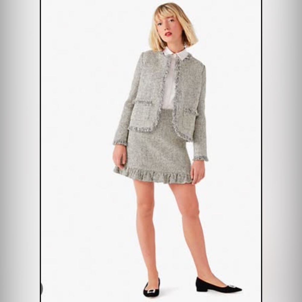 Kate spade mini tweed Elegant Metallic  Skirt